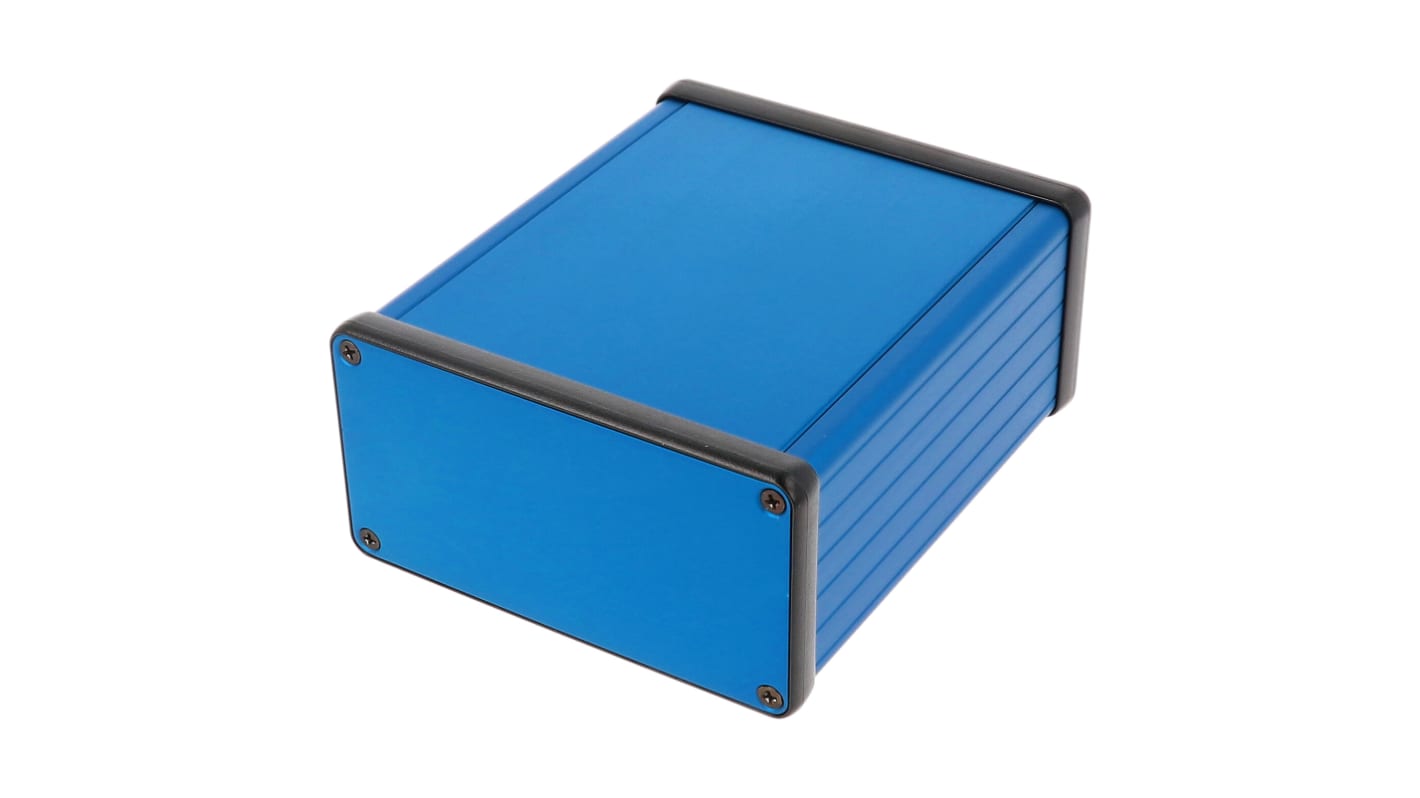 Hammond 1455 Series Blue Aluminium Enclosure, IP54, Blue Lid, 120 x 103 x 53mm