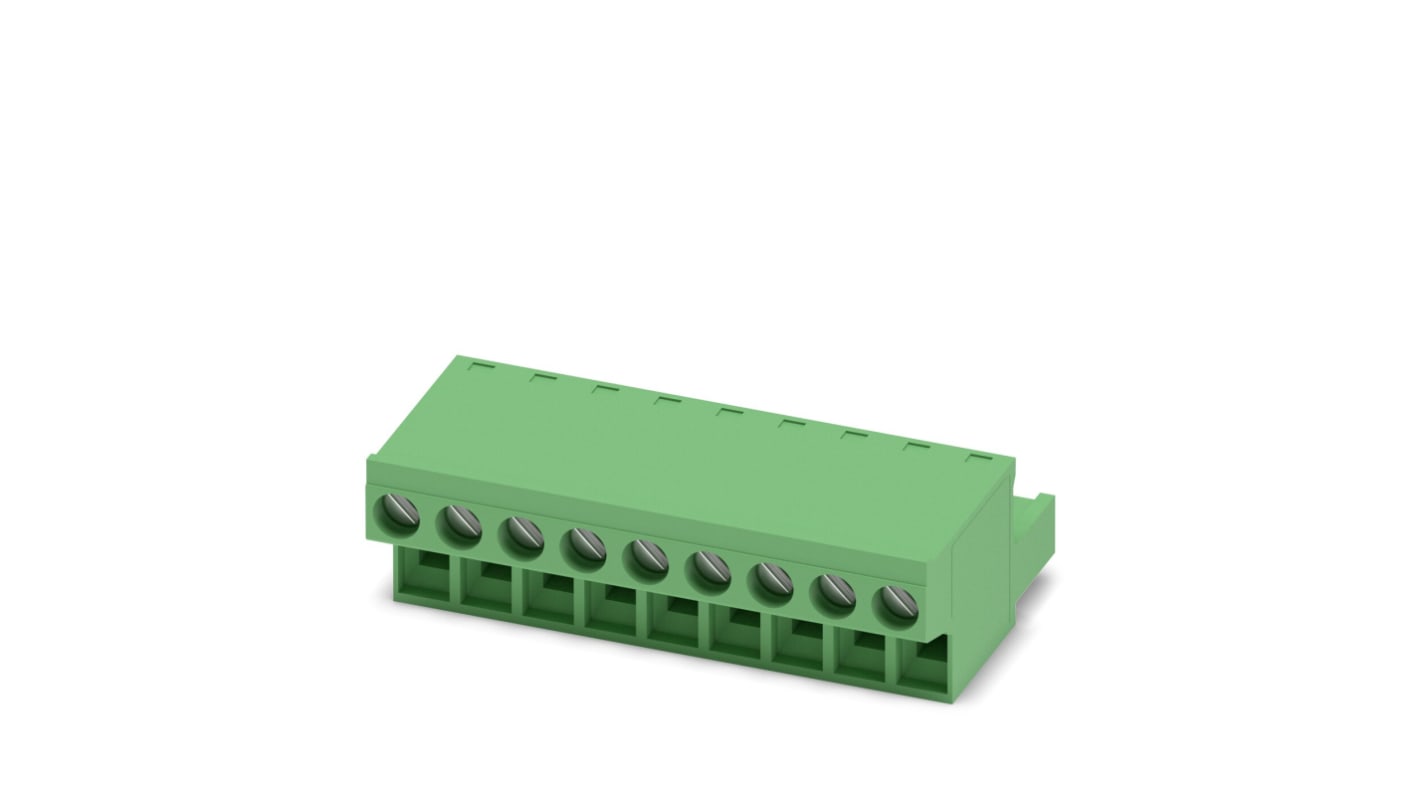 Phoenix Contact 5mm Pitch 9 Way Pluggable Terminal Block, Plug, Cable Mount, Screw Termination