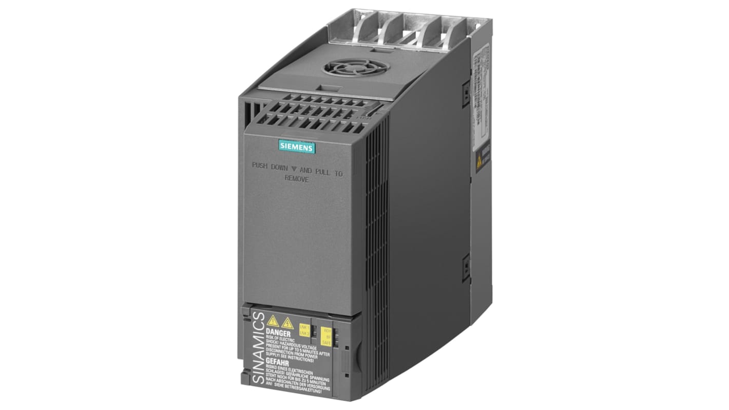 Siemens インバータ SINAMICS G120C, 400 V ac 5.5 kW 6SL3210-1KE21-3AF1 ACモータ PTC