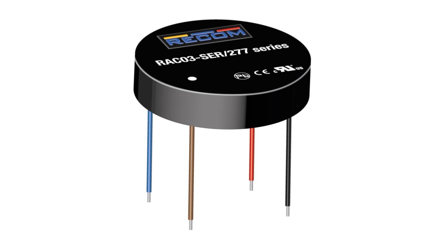 Recom RAC03-SER/277 Schaltnetzteil, 3.3V dc / 900mA 3W 120 → 430 V dc, 85 → 305 V ac Gekapselt,