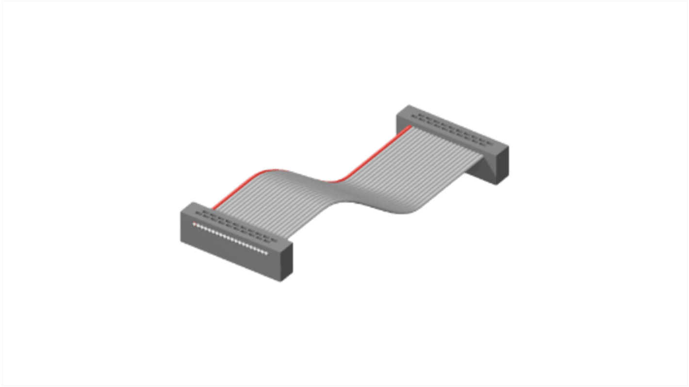 Câbles en nappe Samtec FFSD 20 voies, pas de 1.27mm 30 AWG, Gris