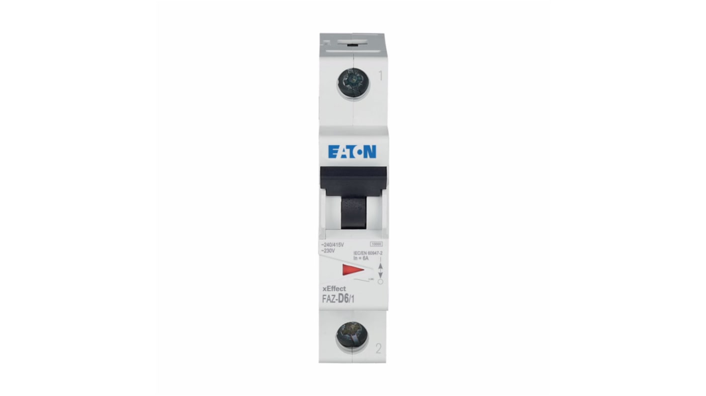 Eaton Eaton Moeller MCB Leitungsschutzschalter Typ D, 1-polig 6A 240V, Abschaltvermögen 10 kA xEffect