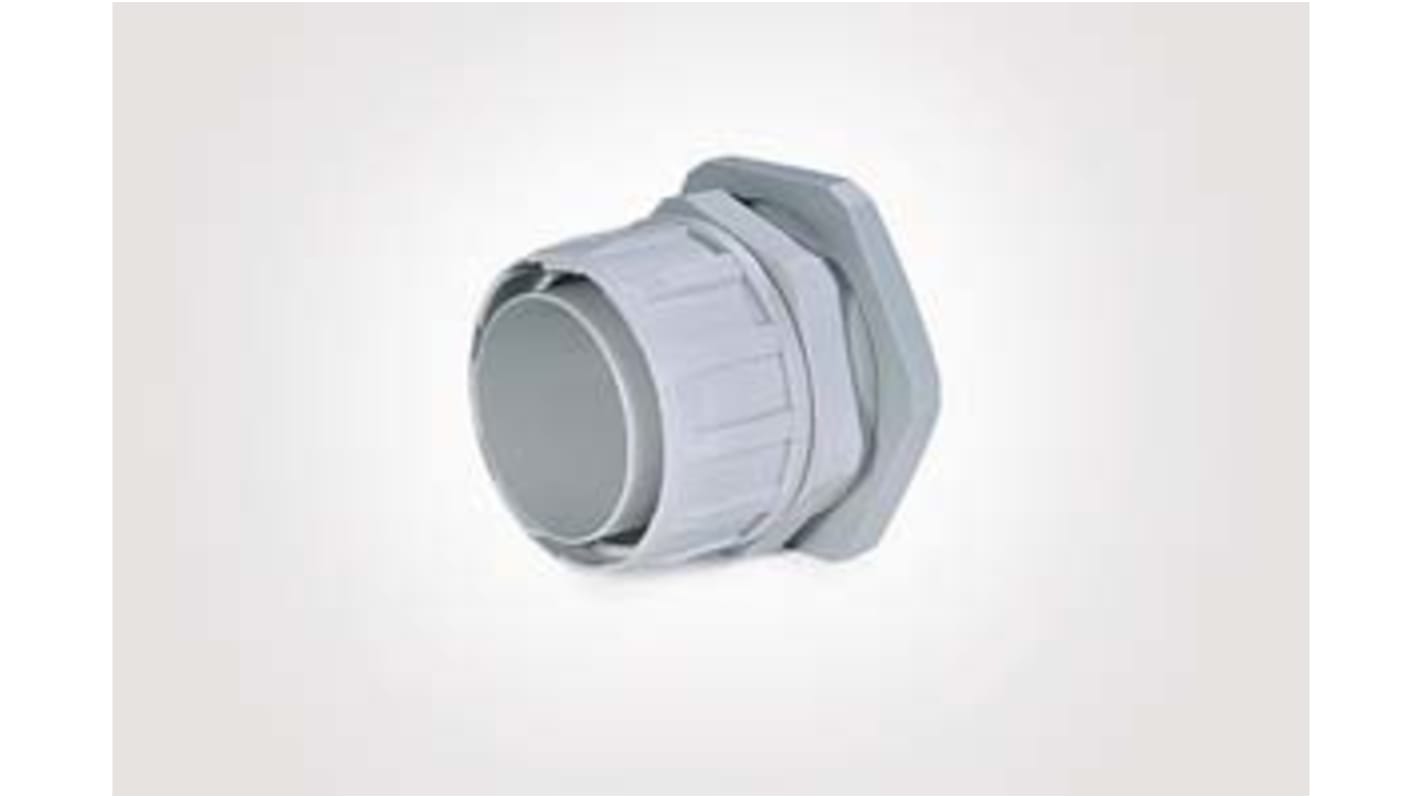 HellermannTyton FG Series Grey PP Cable Gland, PG16 Thread, 14.8mm Max, IP54