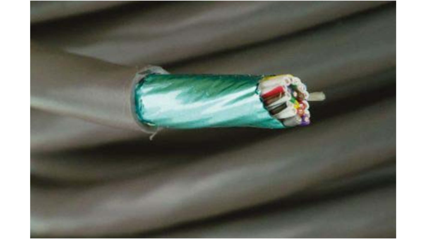 Alpha Wire Xtra-Guard 1 Multicore Industrial Cable, 20 Cores, 0.23 mm², Screened, 30m, Grey PVC Sheath, 24 AWG