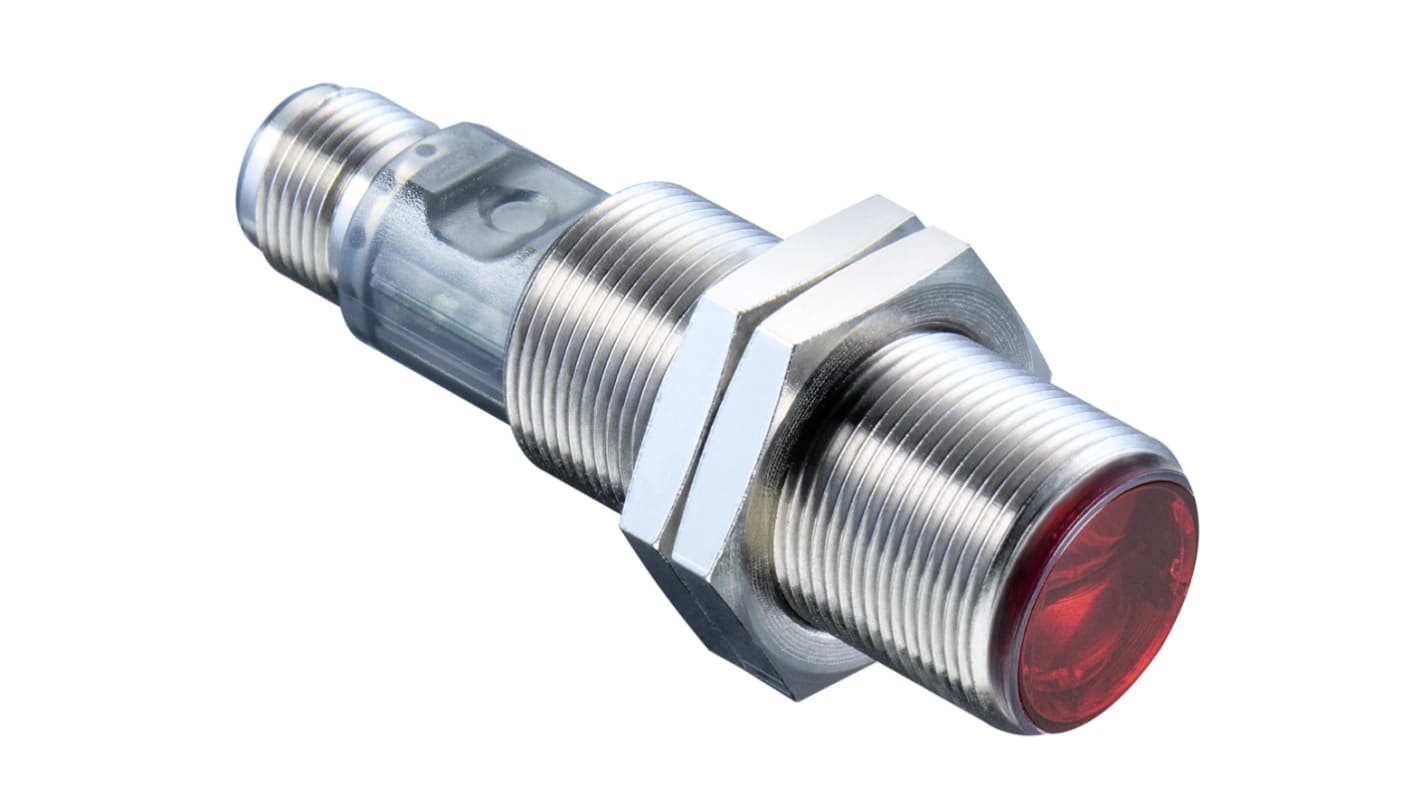 Baumer Diffuse Photoelectric Sensor, Barrel Sensor, 20 → 200 mm Detection Range