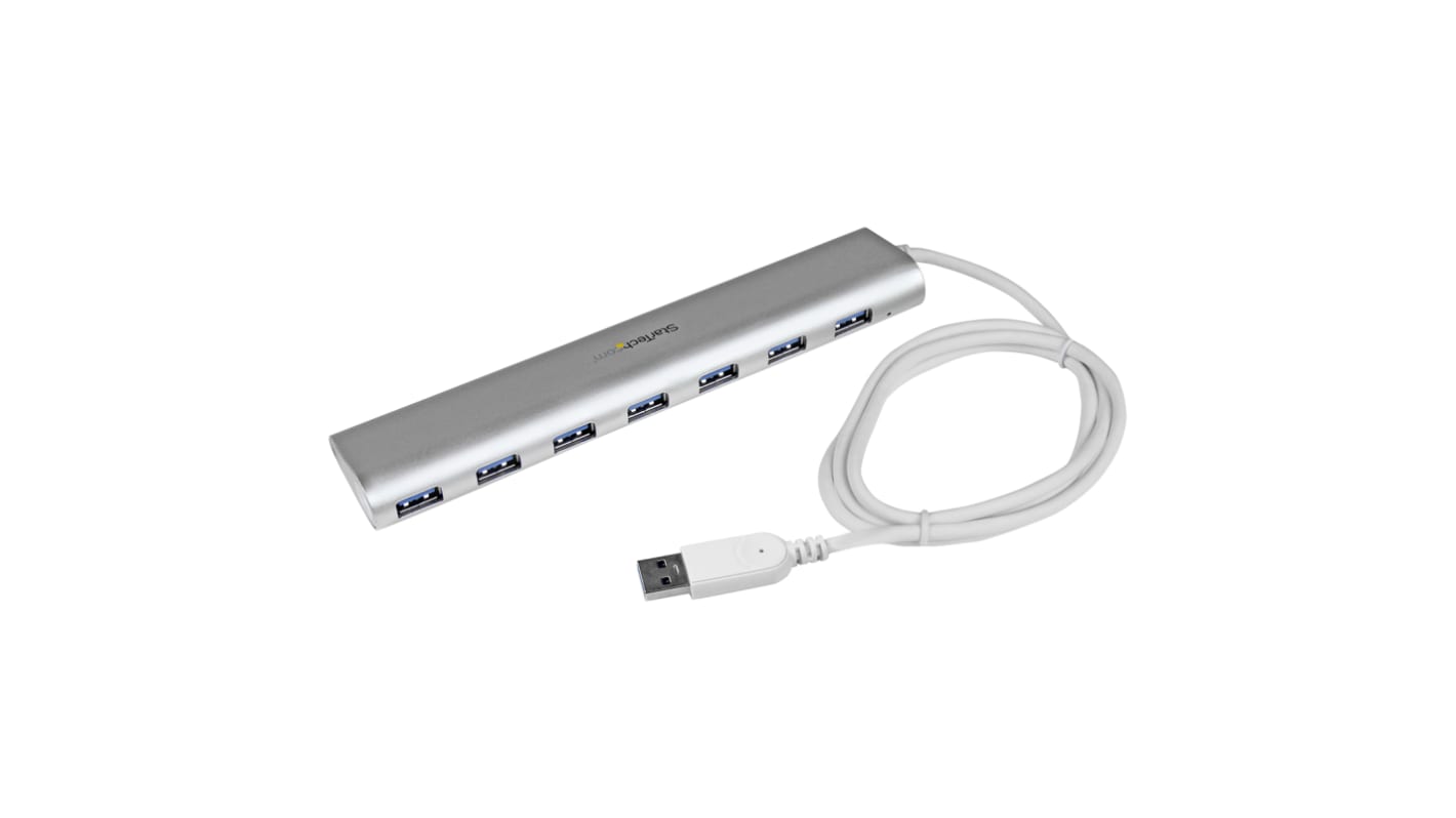 StarTech.com 7 Port USB 3.0 USB A  Hub, AC Adapter Powered, 183 x 37 x 18mm