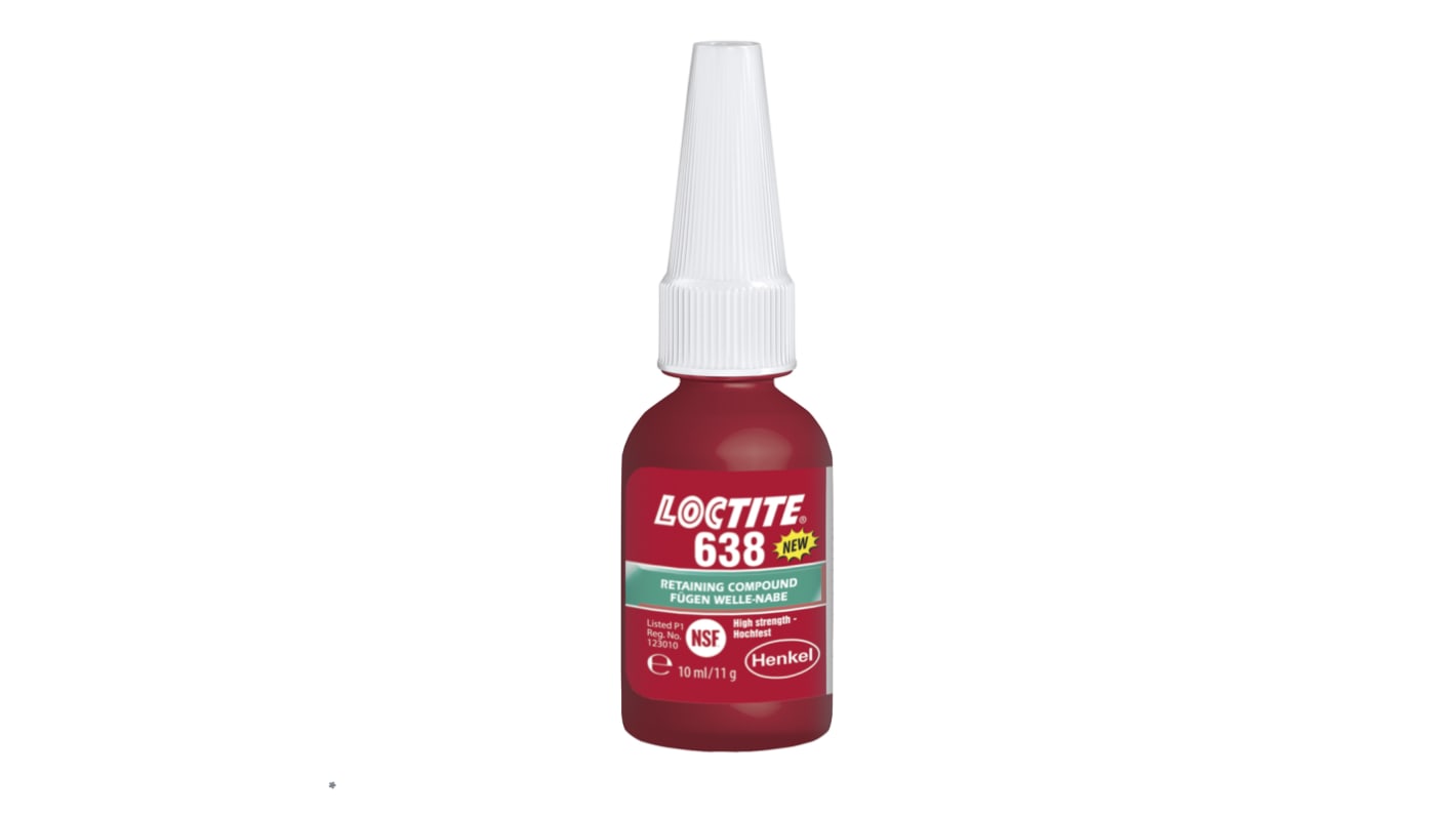 Loctite Green High Strength, Retaining Compound Methacrylate Liquid Bottle 10 ml, -55 → +150 °C Loctite 638