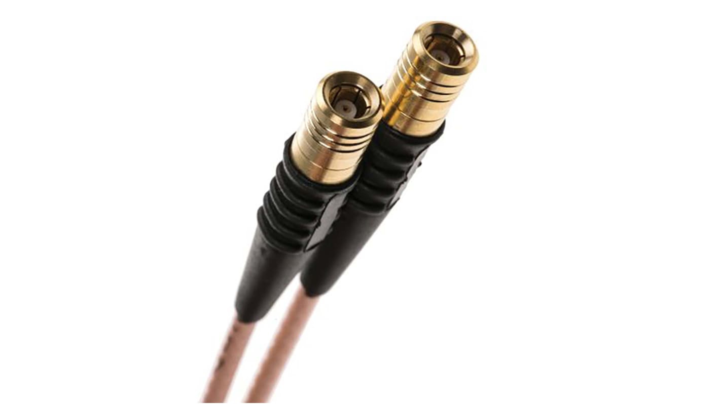 TE Connectivity Male SMB to Male SMB Coaxial Cable, 250mm, RG316 Coaxial, Terminated