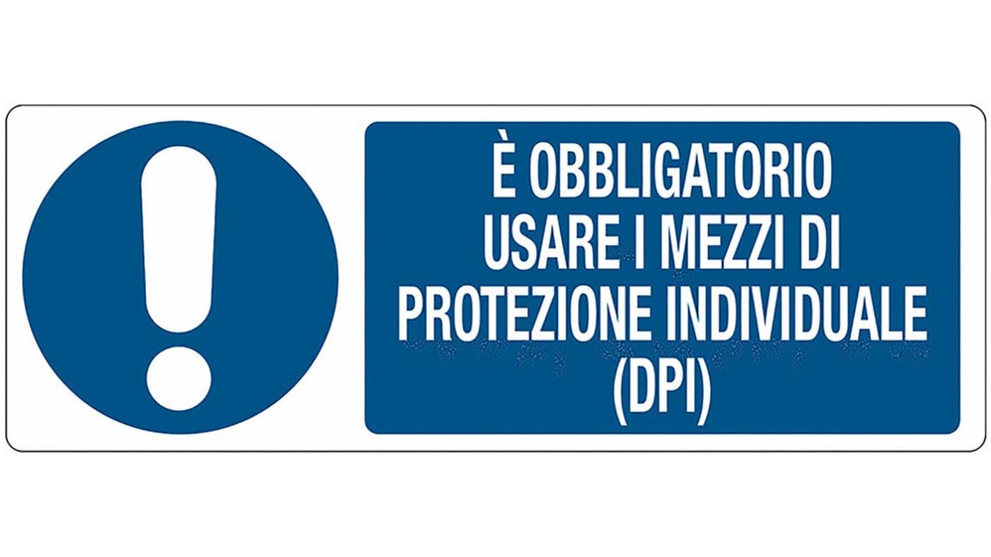 Segnale d'obbligo in Alluminio, pittogramma: Abbigliamento protettivo, Blu/Bianco