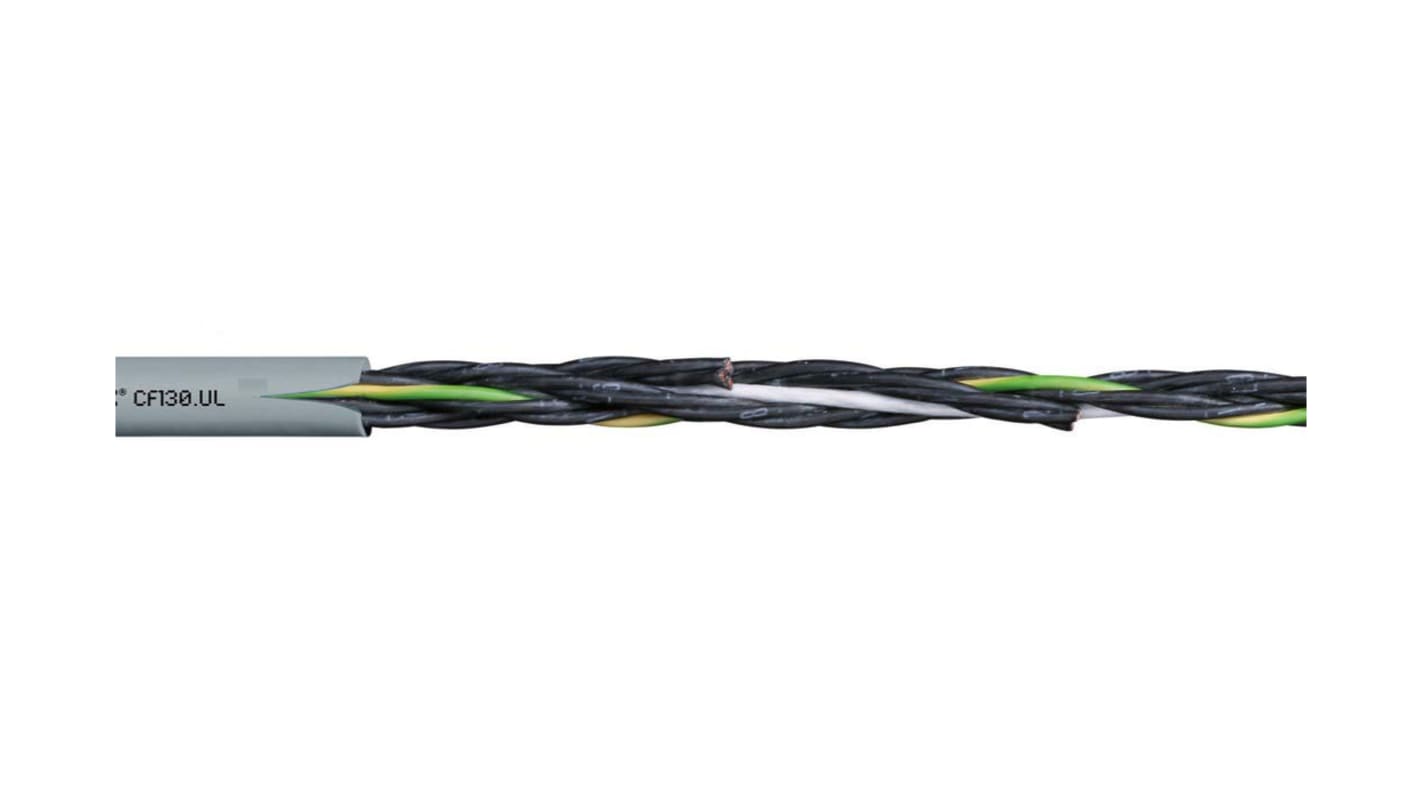Igus chainflex CF130.UL Control Cable, 4 Cores, 1 mm², YY, Unscreened, 10m, Grey PVC Sheath, 17 AWG