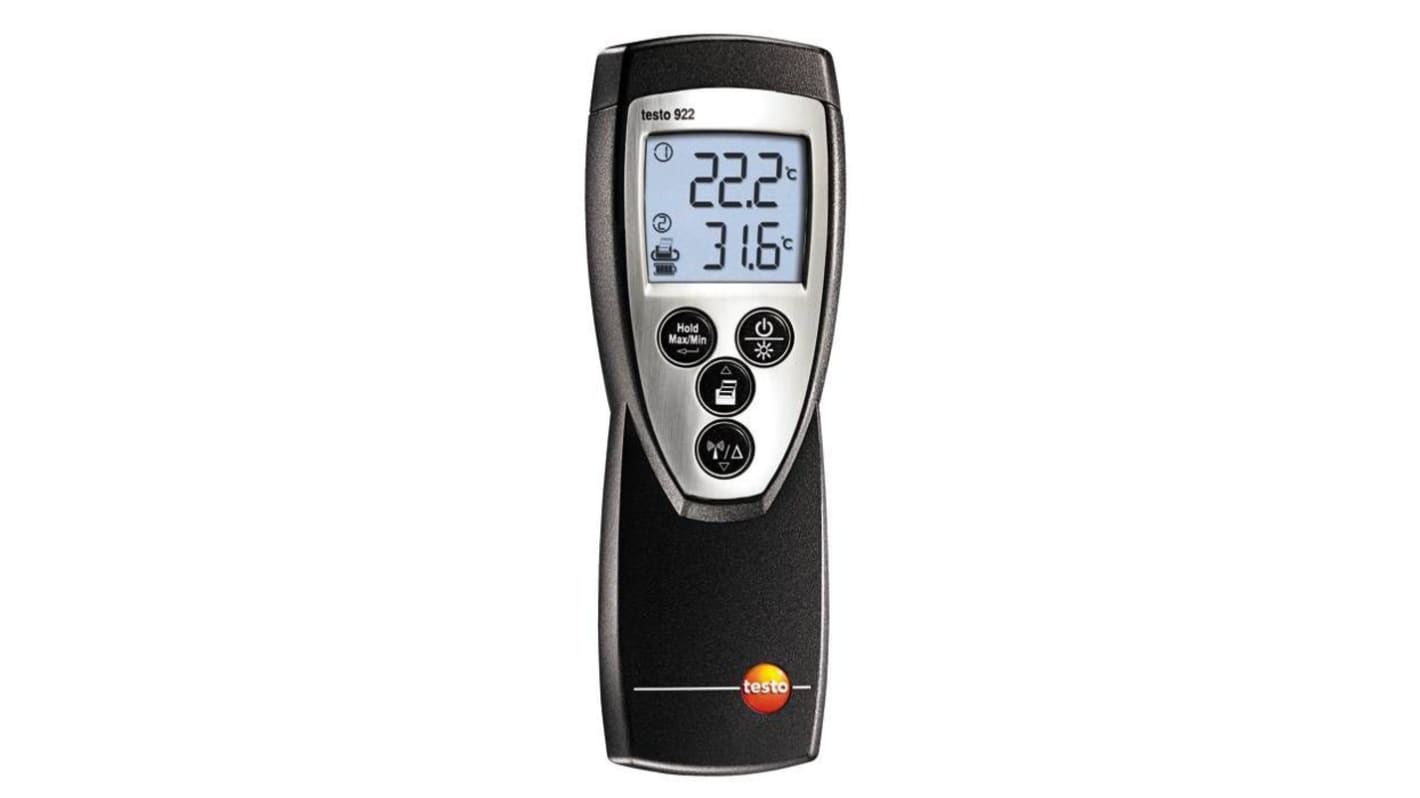 Testo 922 Digitalt termometer, 2 Kanaler, Differentiel, K, UKAS kalibreret