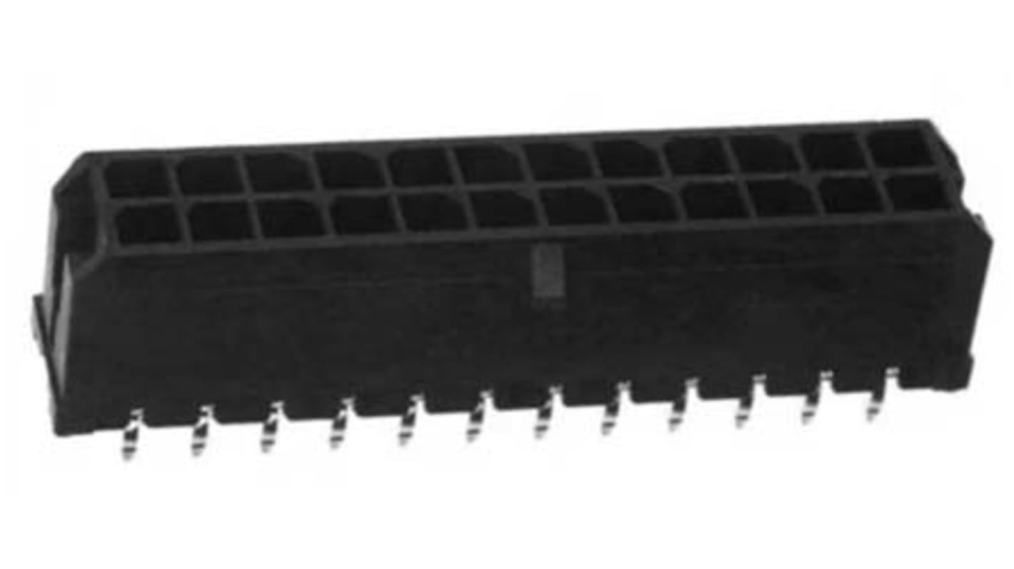 Molex Micro-Fit 3.0 Series Straight Through Hole PCB Header, 24 Contact(s), 3.0mm Pitch, 2 Row(s), Shrouded