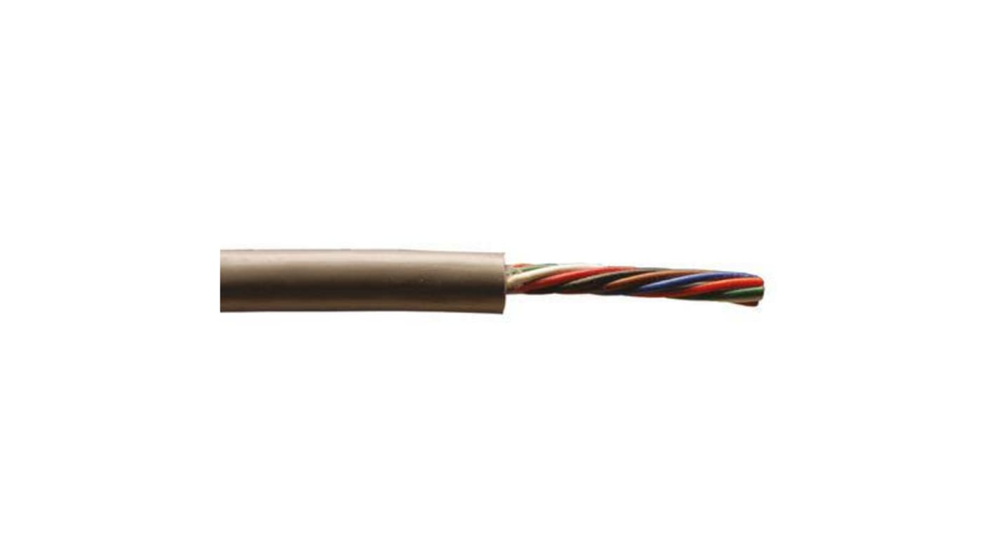 Alpha Wire Multicore Data Cable, 0.35 mm², 9 Cores, 22 AWG, Unscreened, 30m, Grey Sheath