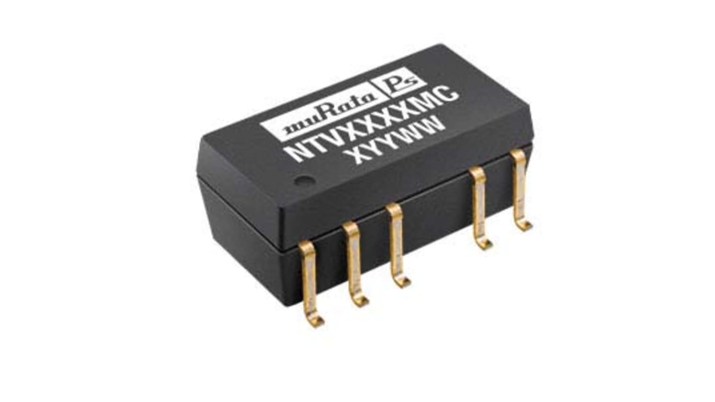 Murata Power Solutions NTV DC-DC Converter, ±12V dc/ ±42mA Output, 4.5 → 5.5 V dc Input, 1W, Surface Mount,