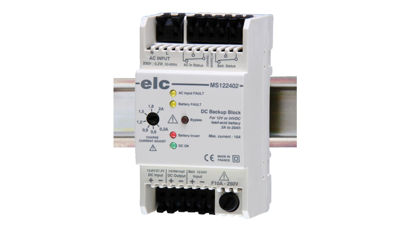 ELC DIN-Schienen Netzteil, 230V ac, 12/24V / 10A