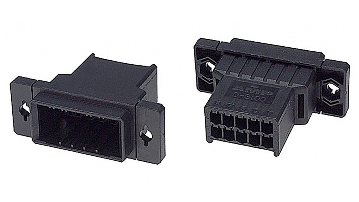 Carcasa de conector TE Connectivity 178803-5, Serie Dynamic 3000, paso: 3.81mm, 10 contactos, 2 filas, Recto, Macho,