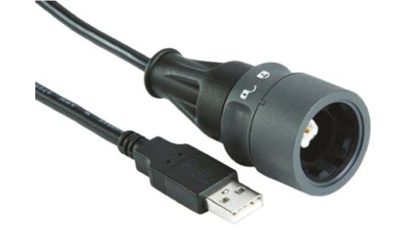 Câble USB Bulgin USB B vers USB A, 2m, Noir