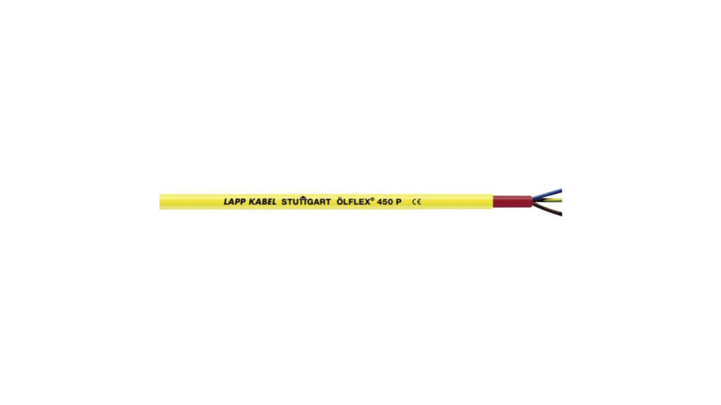 Cable de alimentación Lapp ÖLFLEX de 2 núcleos, 1 mm², Ø ext. 8mm, long. 50m, 500 V, funda de PUR, Amarillo,