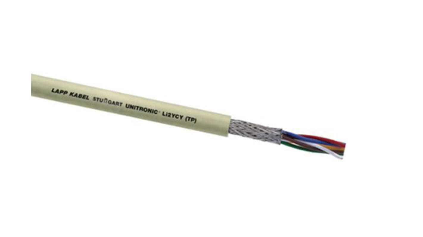 Cable de datos apantallado Li2YCY Lapp UNITRONIC de 4 conductores, 2 pares, 0,34 mm², 22 AWG, long. 50m, Ø ext. 7.7mm,