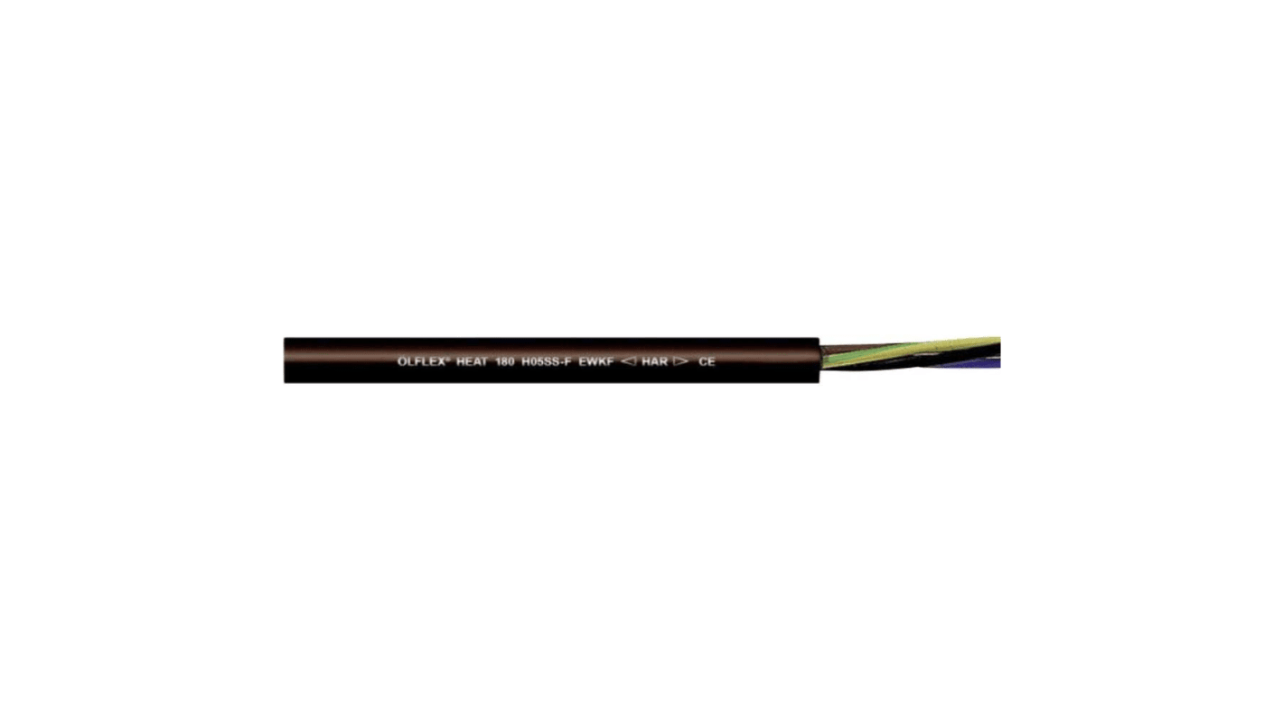Cable de alimentación Lapp ÖLFLEX de 2 núcleos, 0,75 mm², Ø ext. 6.4mm, long. 50m, 500 V, funda de Silicona, Negro,