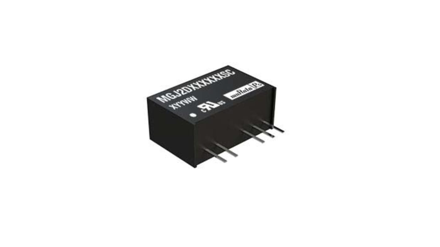 Convertisseur DC-DC Murata Power Solutions, MGJ2, Montage traversant, 2W, 2 sorties, -5 V dc, 15V c.c., 40mA