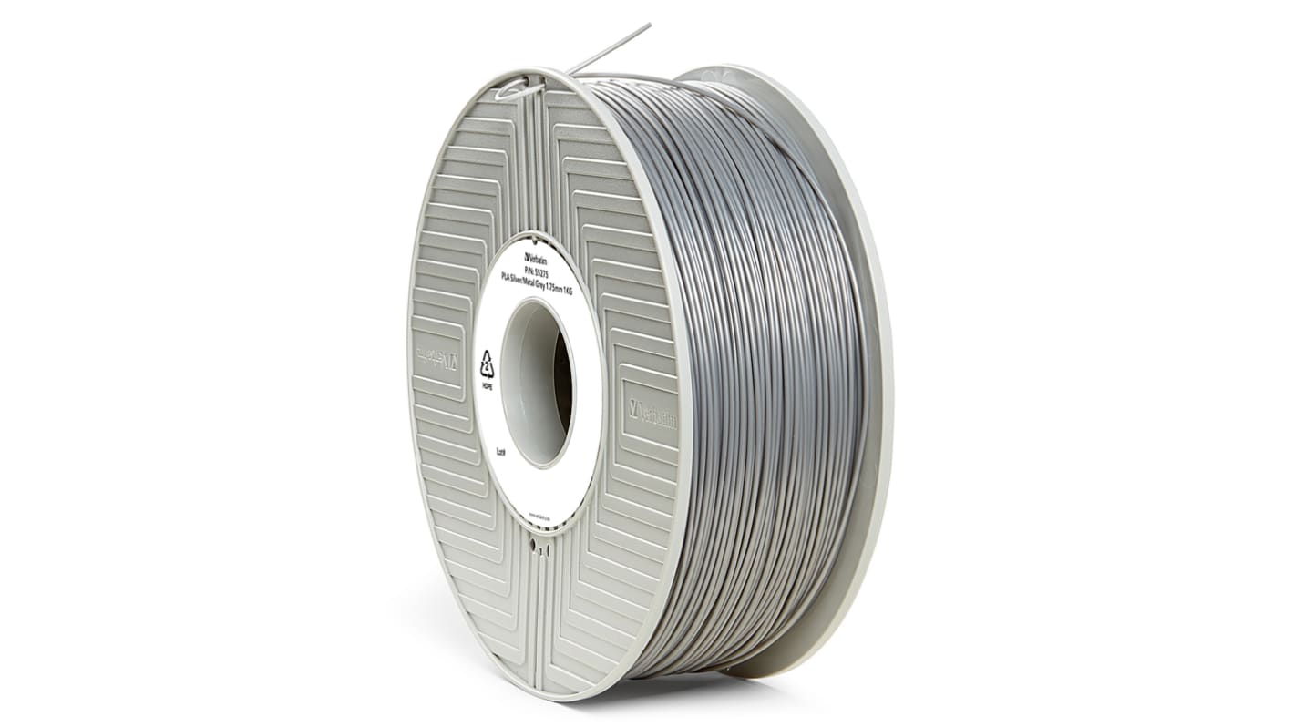 Verbatim 1.75mm Grey PLA 3D Printer Filament, 1kg