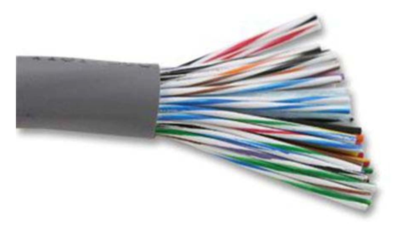 Alpha Wire Alpha Essentials Communication & Control Control Cable, 50 Cores, 0.35 mm², Unscreened, 30m, Grey PVC