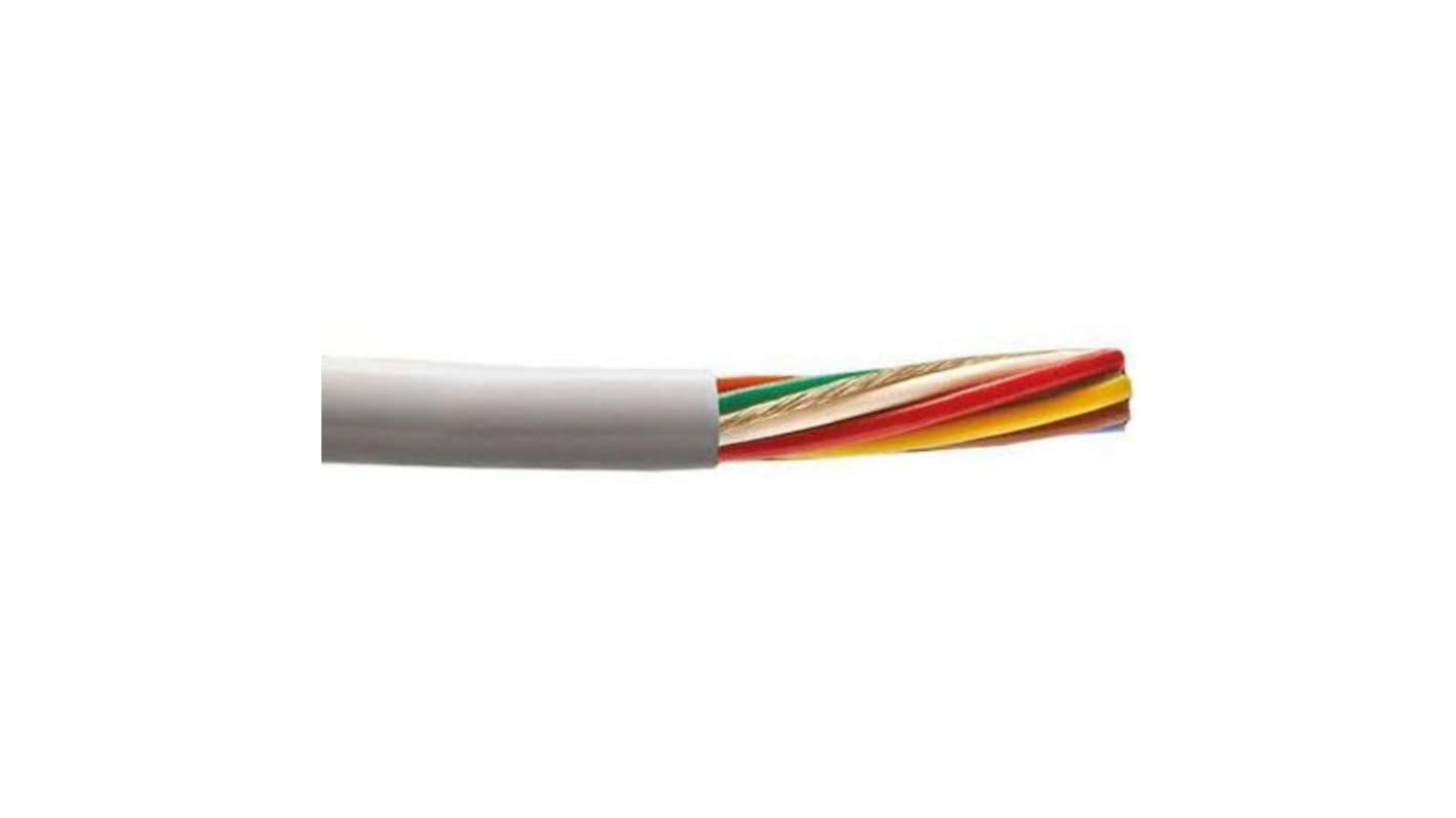 Alpha Wire Alpha Essentials Communication & Control Control Cable, 15 Cores, 0.81 mm², Unscreened, 30m, Grey PVC