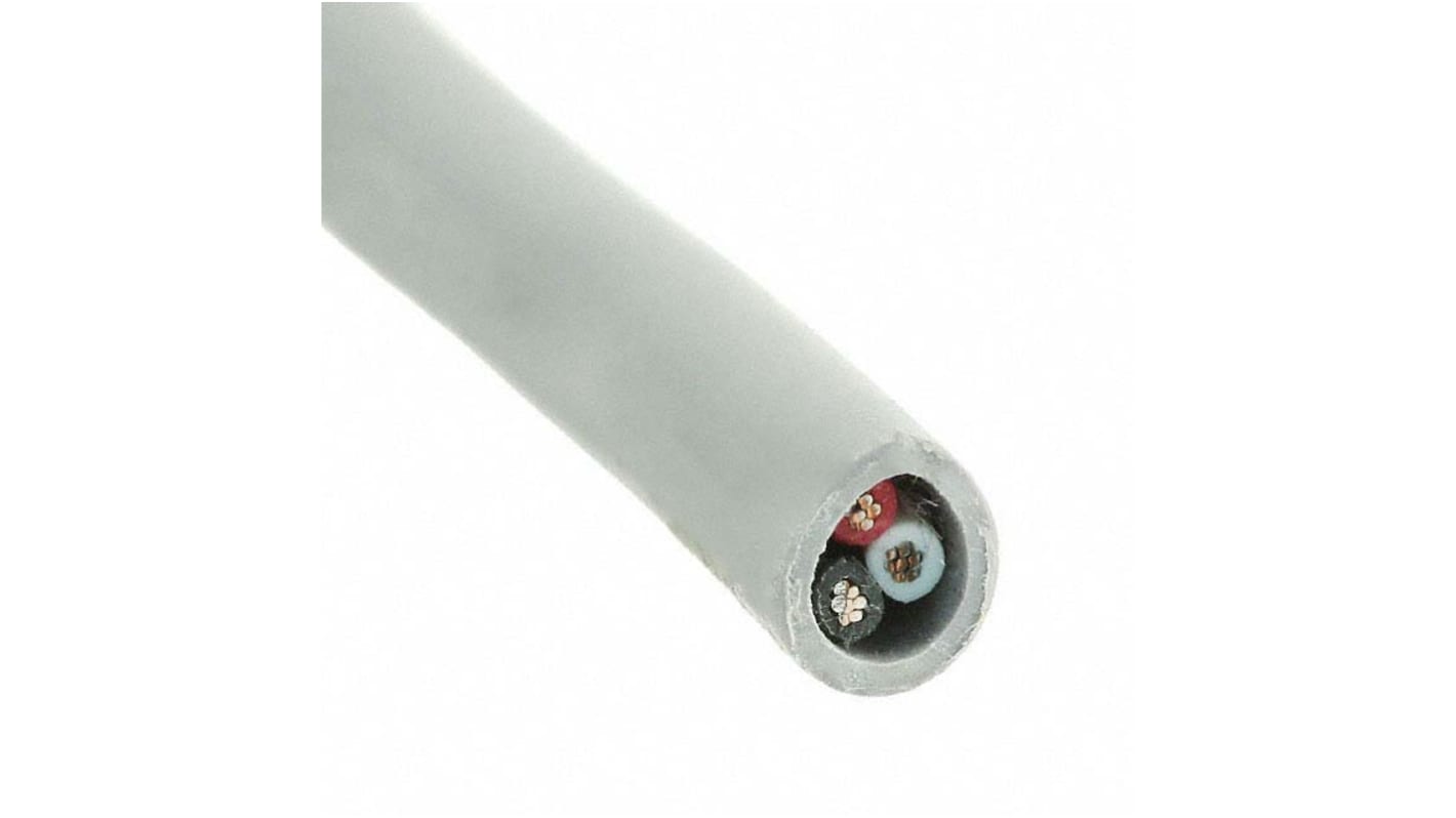 Alpha Wire Alpha Essentials Control Cable, 3 Cores, 1.32 mm², Unscreened, 30m, Grey PVC Sheath, 16 AWG