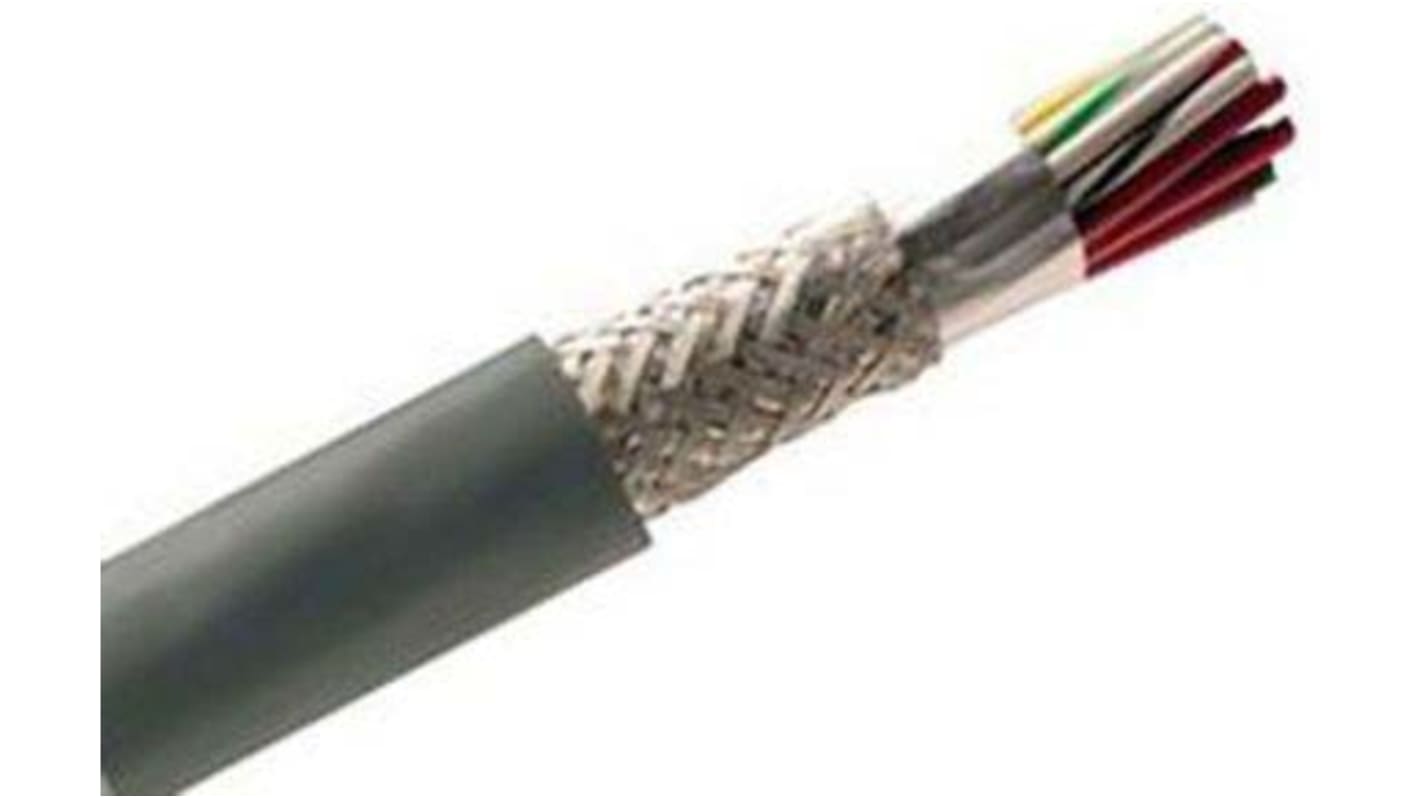 Alpha Wire Alpha Essentials Steuerkabel, 25-adrig x 0,35 mm² Grau, 30m, 22 AWG, Geflecht, Folie
