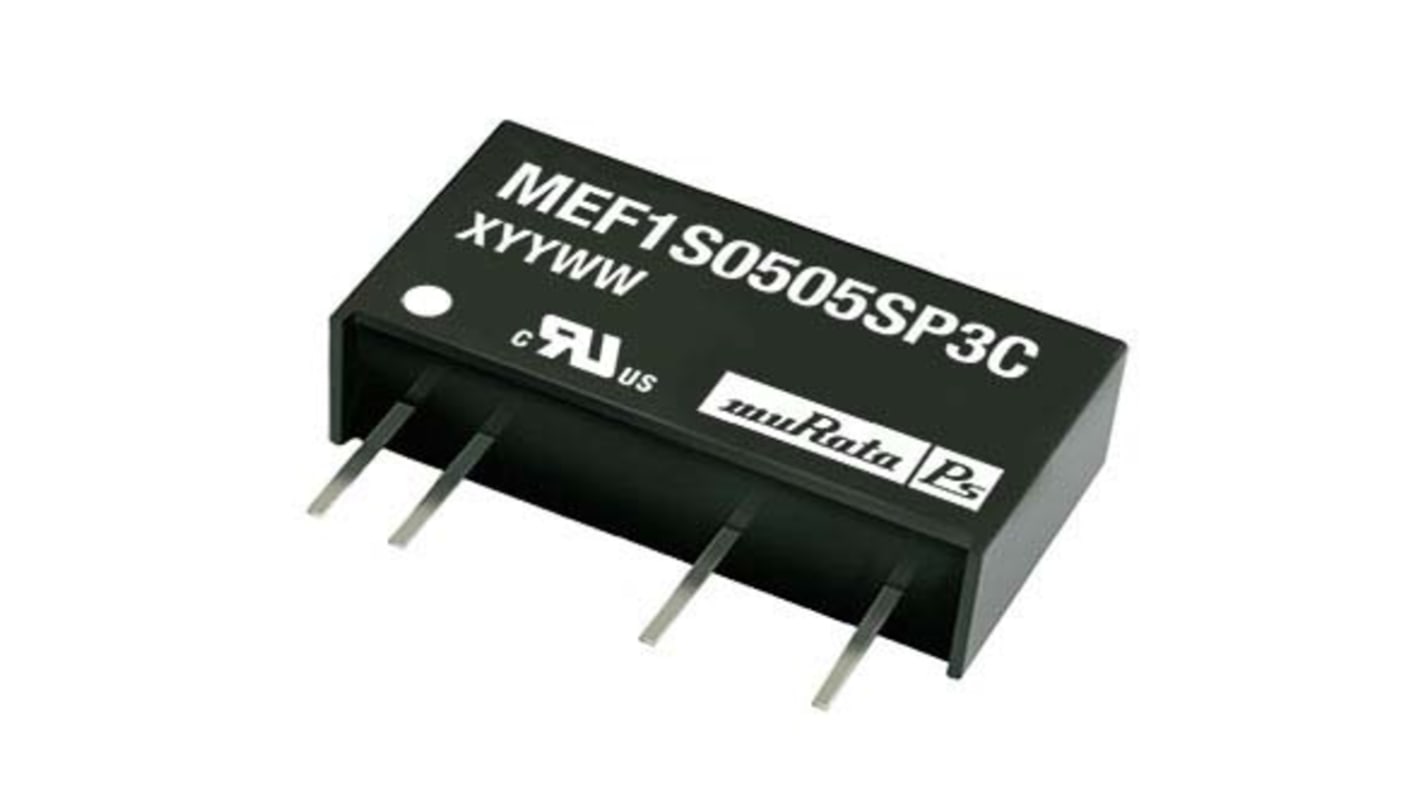 Murata Power Solutions MEF1 DC-DC Converter, 5V dc/ 200mA Output, 4.75 → 5.25 V dc Input, 1W, Through Hole,