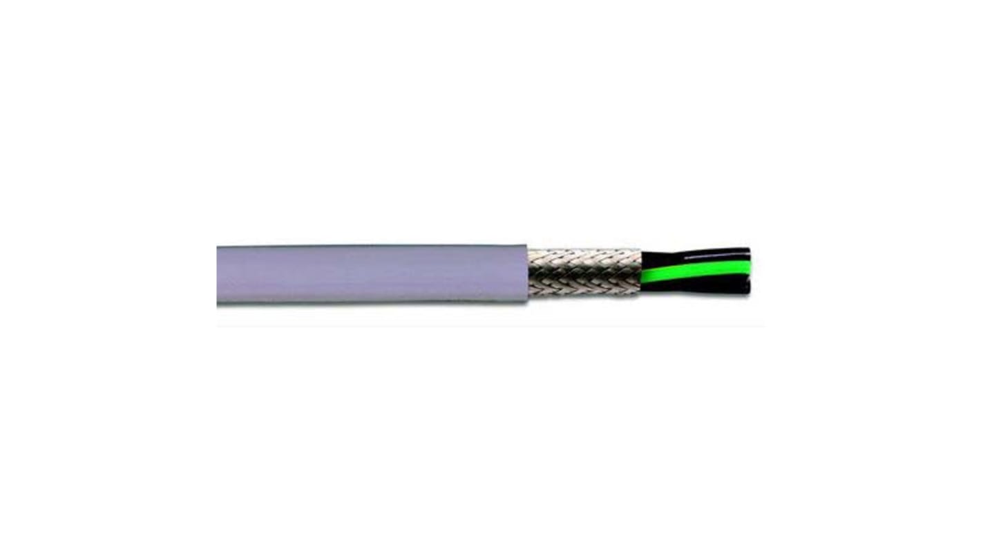 Alpha Wire EcoFlex PUR Multicore Industrial Cable, 4 Cores, 5.27 mm², Screened, 30m, Grey Polyurethane PUR Sheath, 10