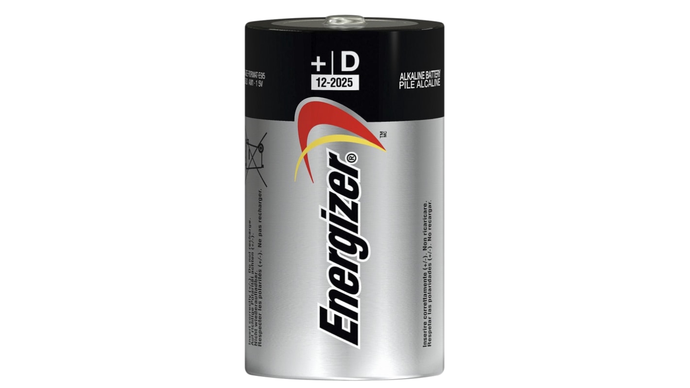 Pilas D de alcalina, Energizer MAX, 1.5V, 20Ah, terminal tipo Código RS