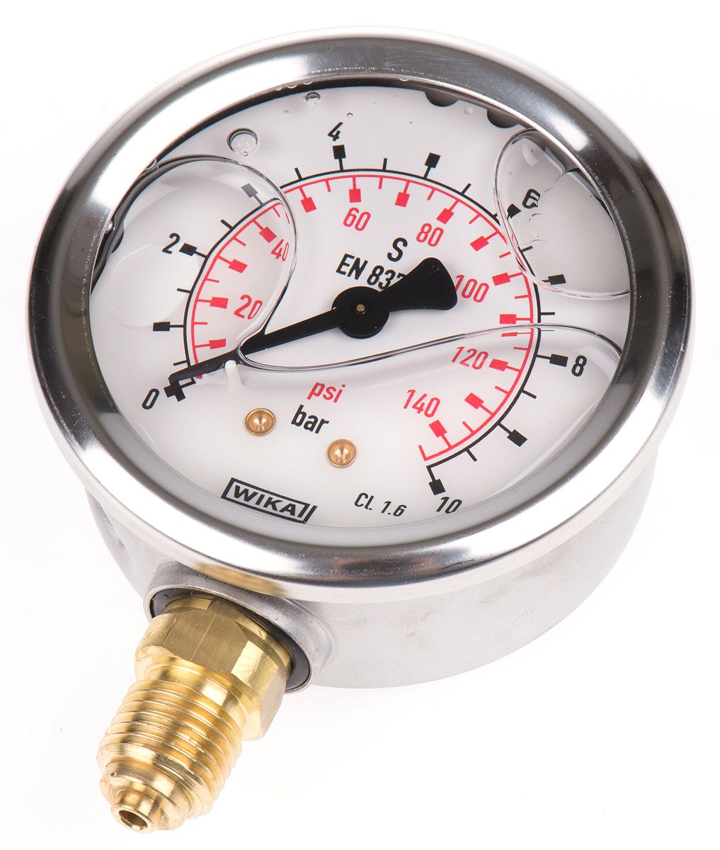 WIKA 9626829 Analogue Positive Pressure Gauge Bottom Entry 10bar