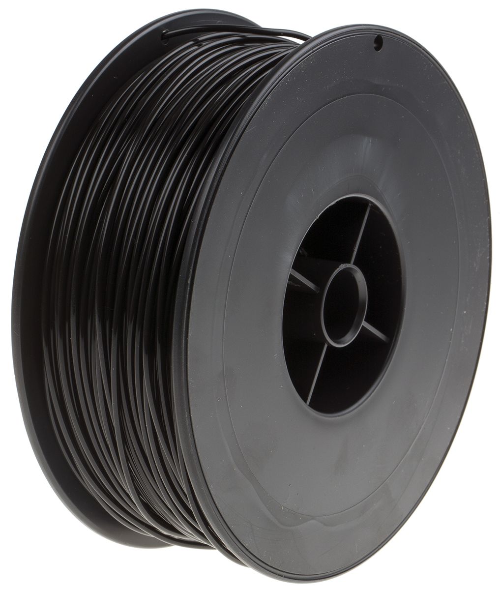 RS PRO 1.75mm Black PLA 3D Printer Filament, 300g