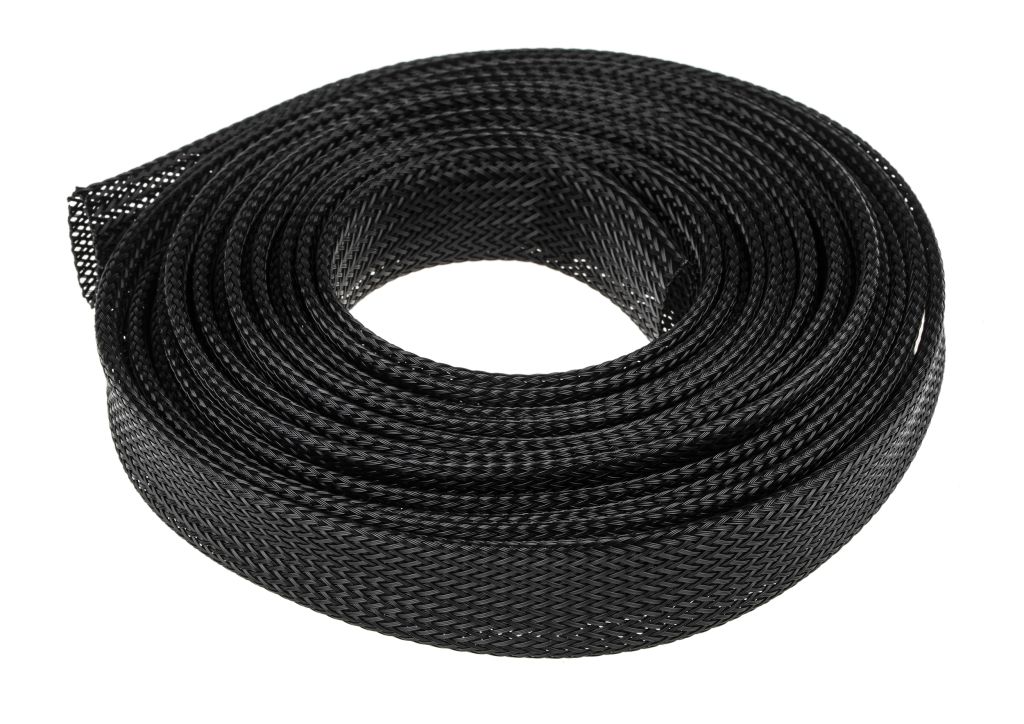 PET Expandable Braided Sleeving 20mm Flat Width 10ft Braided Cable