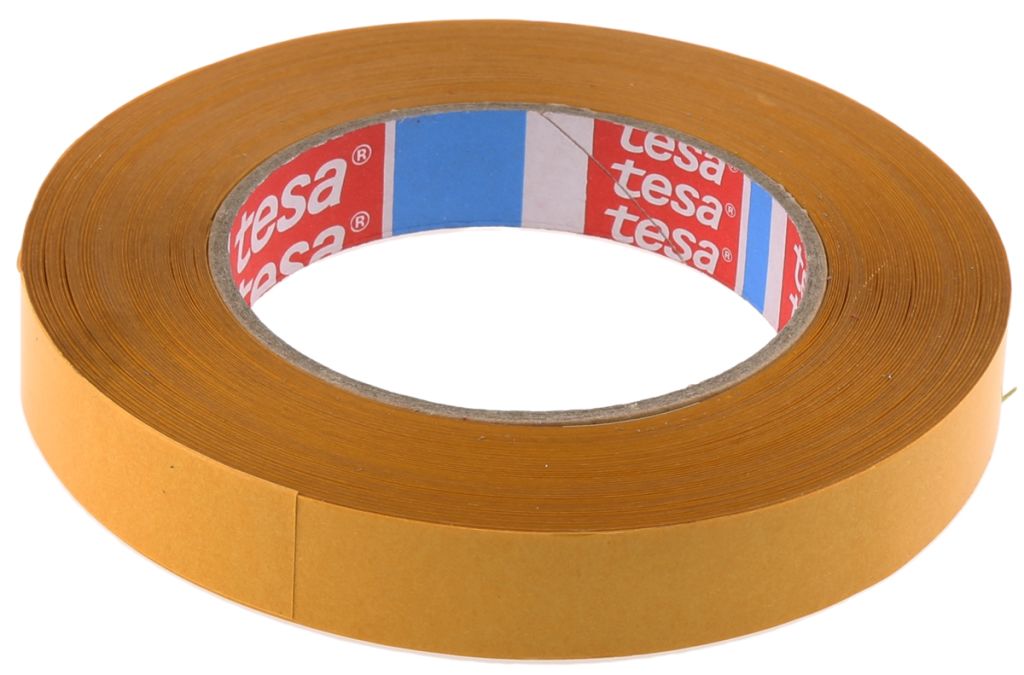 RS PRO White Double Sided Paper Tape, Non-Woven Backing, 12mm x 50m