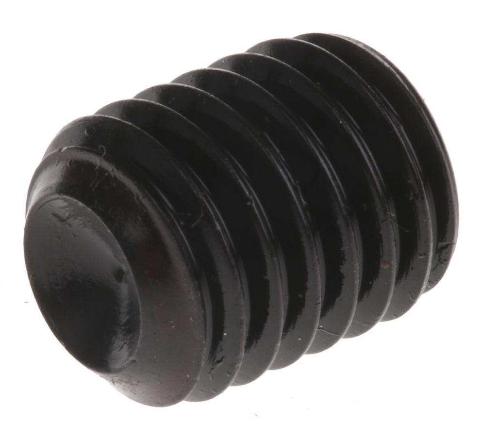 Threaded steel grub screw with heagon socket end and plastic ball