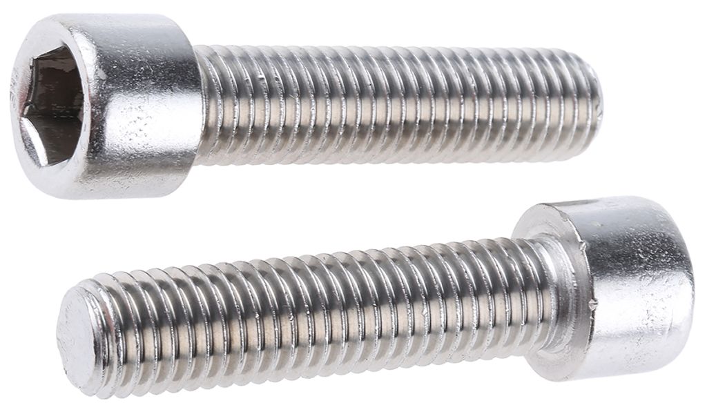 RS PRO M12 x 50mm Hex Socket Cap Screw Plain Stainless Steel - RS