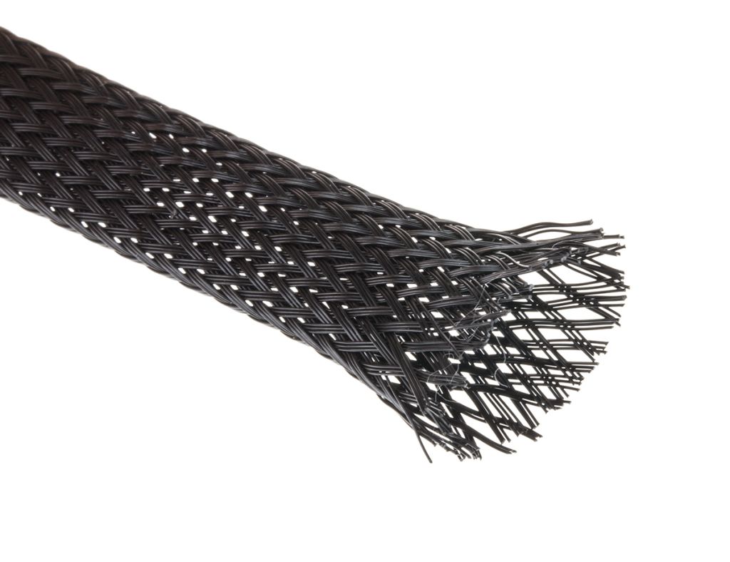 RS PRO Expandable Braided PET Black Cable Sleeve, 12mm Diameter, 30m Length  - RS Components Vietnam
