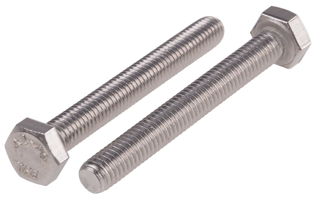 Plain Stainless Steel Hex, Hex Bolt, M6 x 50mm