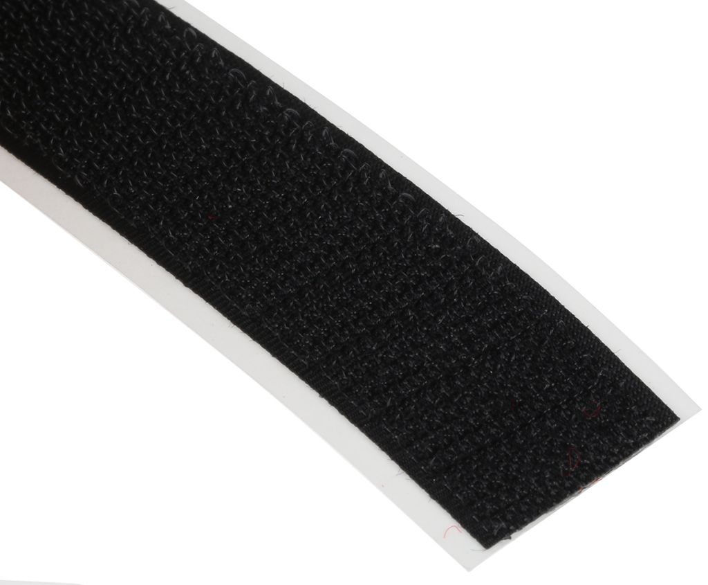 20mm Self Adhesive VELCRO® Brand Black Hook 25m Roll