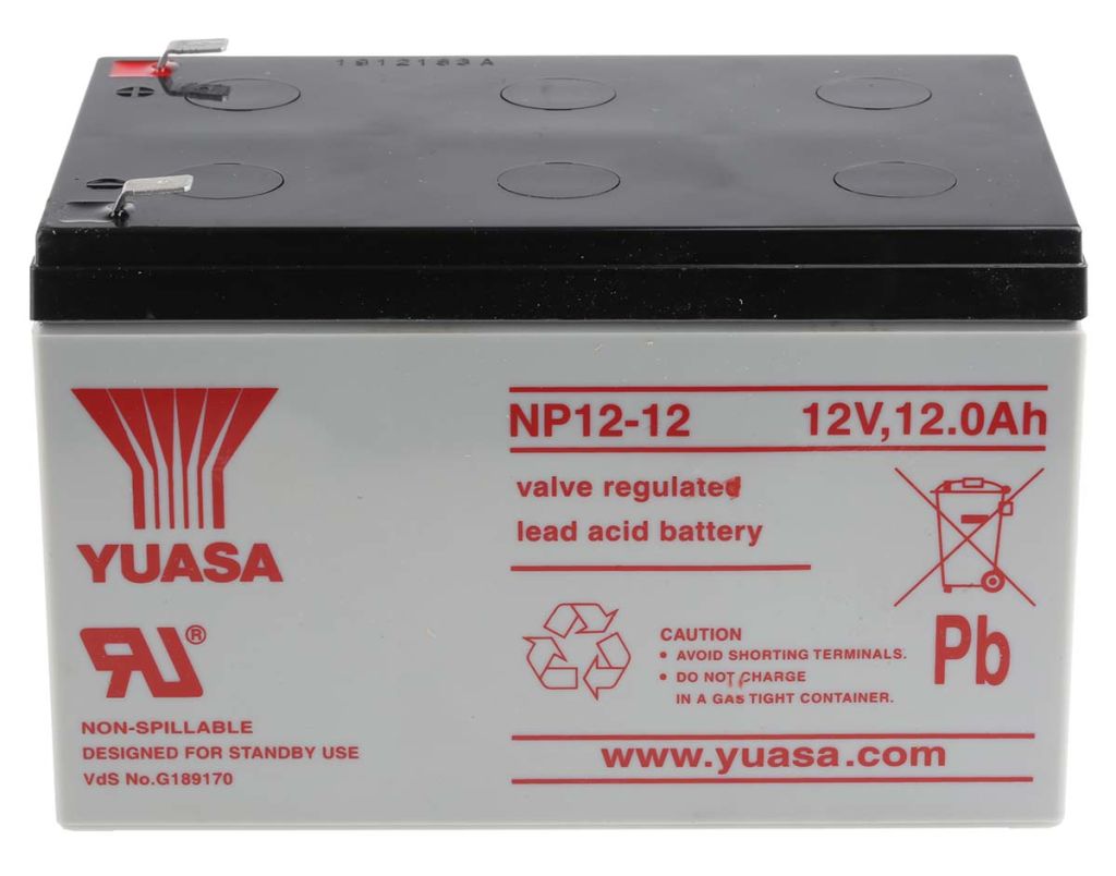 Yuasa 12V NP12-12 Sealed Lead Acid Battery - 12Ah