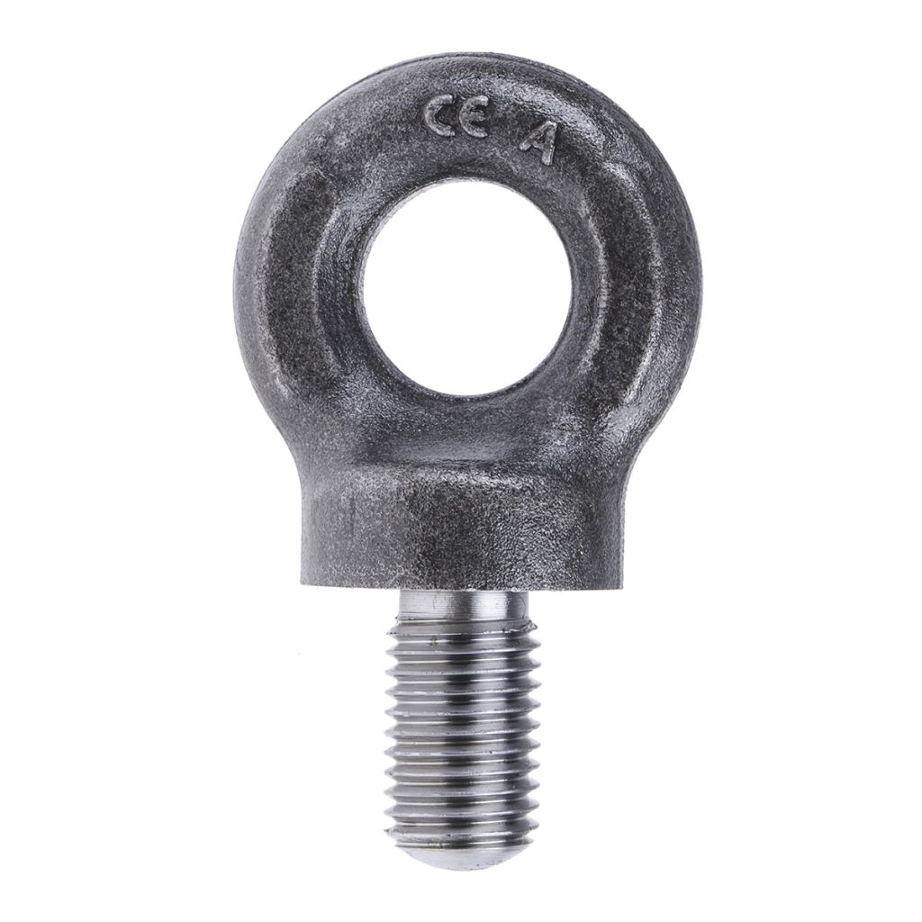 Fixed Lifting Eye Bolt: With Shoulder, 2,400 lb Capacity, 1/2-20 Thread,  Grade 1030 Steel