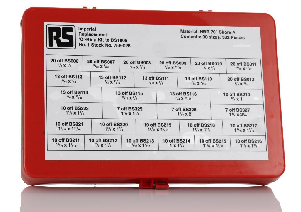 RS PRO Imperial ORing Kit Nitrile, Kit Contents 382 Pieces RS