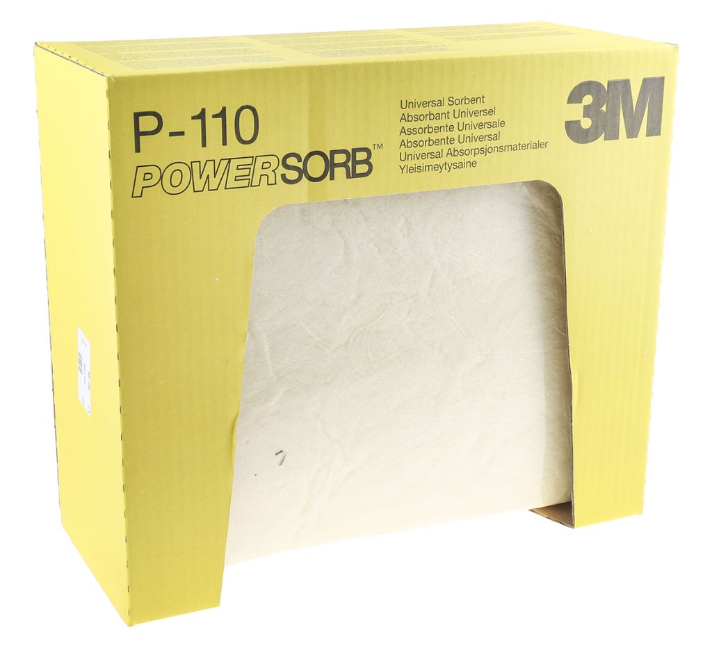 RS PRO Chemical Spill Absorbent Pad 90 L Capacity, 100 Per Package