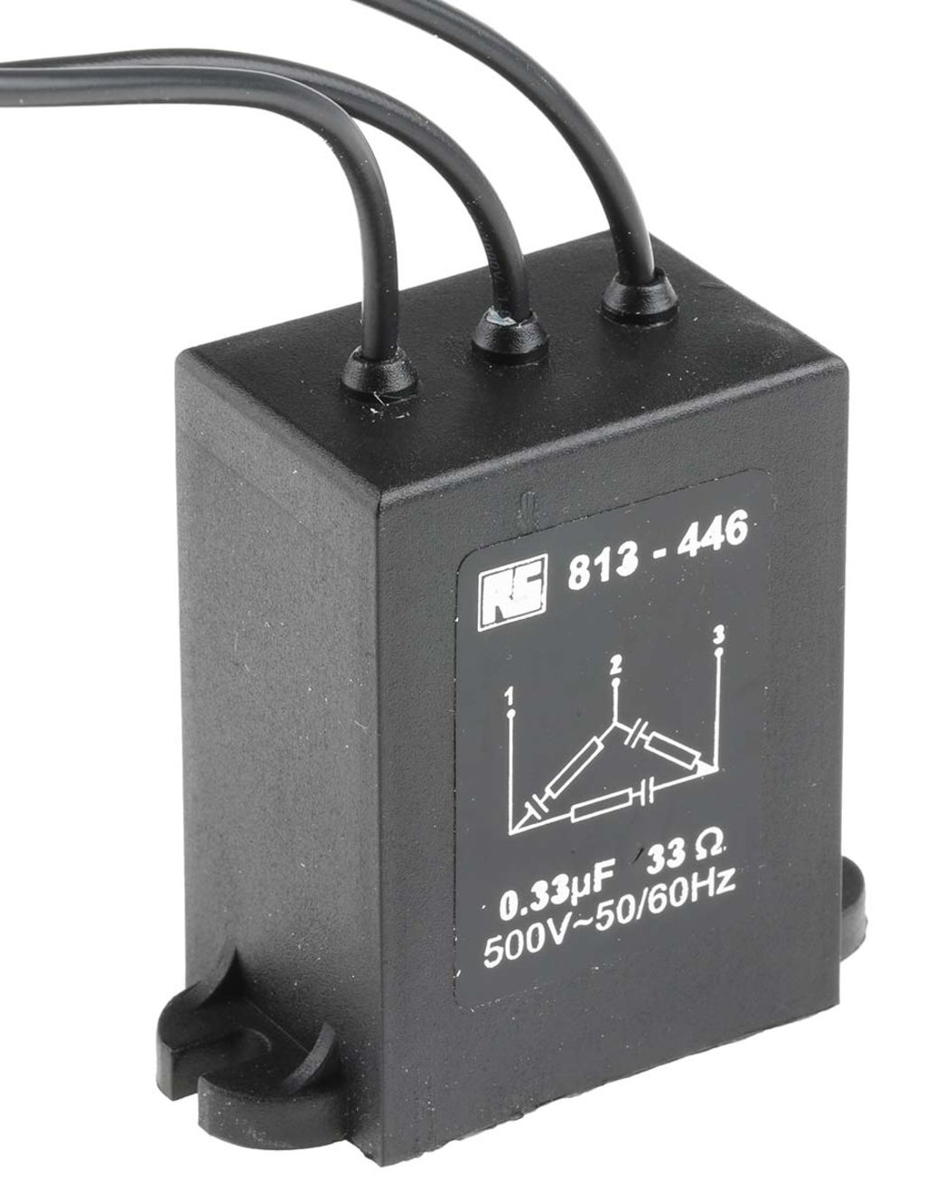 RS PRO RC Capacitor 330nF 33Ω Tolerance ±20% 500V ac 3-ways Chassis ...