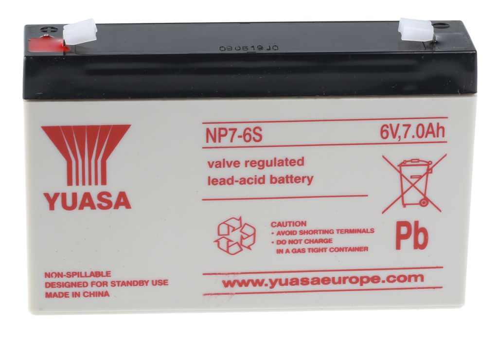 NP7-12  Yuasa Rechargeable Battery, Lead-Acid, 12V, 7Ah, Blade