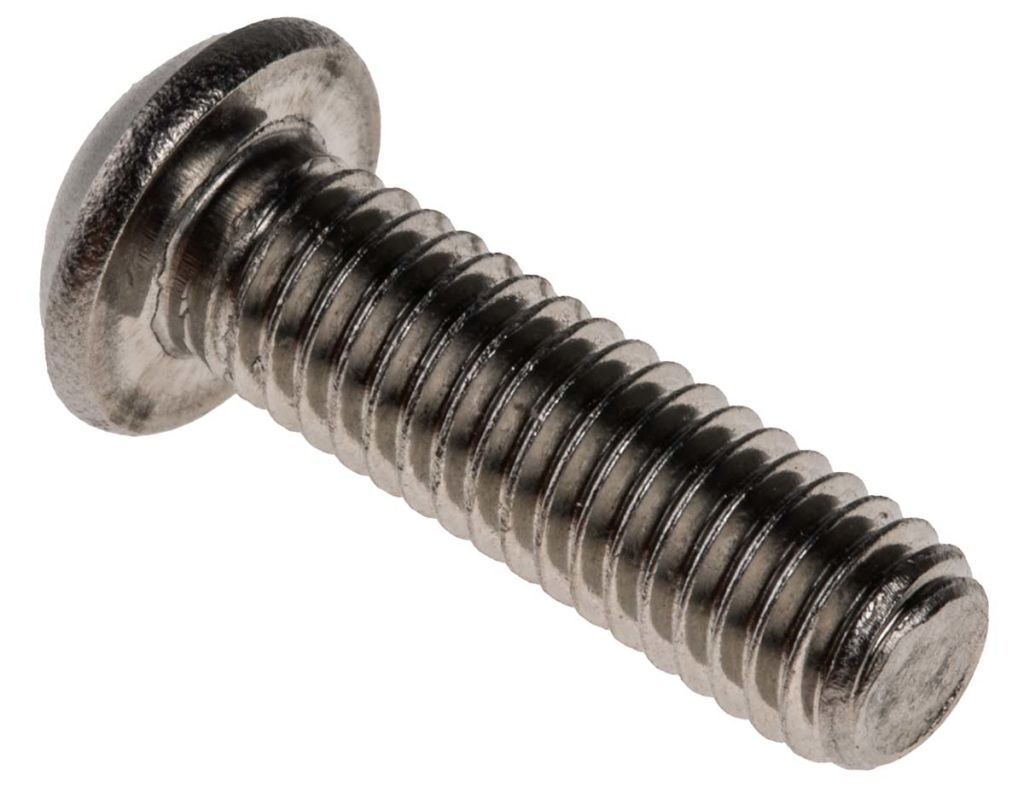 RS PRO M6 x 20mm Hex Socket Button Screw Plain Stainless Steel