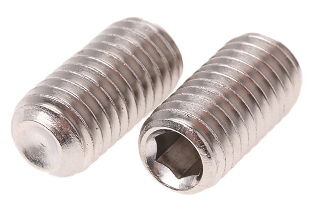 Plain Stainless Steel Hex Socket Set M8 x 16mm Grub Screw